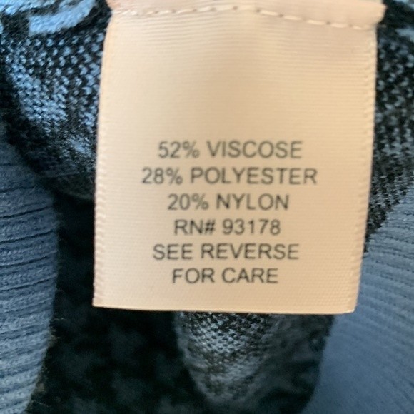 Philosophy Houndstooth Puff Balloon Long Sleeve Sweater Blue & Black Size Large - Picture 6 of 7